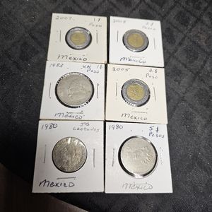 Mexico Coins, Centavos & Pesos, various years